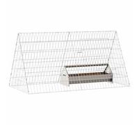 vidaXL Jaula para Pollos Plateado 110 x 55 x 55 cm Acero Galvanizado, Gallinero para jardín y terraza, Jaula de Acero Resistente, Refugio Exterior, Espacio Seguro para Aves