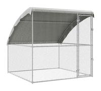 vidaXL Jaula para Pollos Plateado 2 x 2 x 2 m Acero Galvanizado, Jardín y Terraza, Enclosure Duradero para Pollos, Hábitat de Acero, Jaula Impermeable, Alojamiento Seguro con Pestillo para Pollos