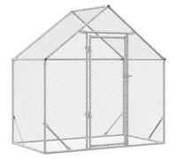 vidaXL Jaula para Pollos Plateado 400x170x177cm Acero Galvanizado, Jardín y terraza, hábitat Seguro para gallinas, Amplia Jaula, Resistente al Clima, Refugio Duradero