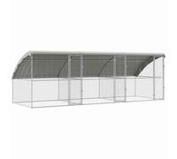 vidaXL Jaula para pollos Plateado 600 x 200 x 198.5 cm