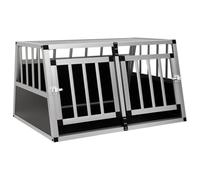 VidaXL Jaula de transporte plateada para perros