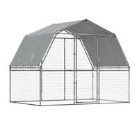 VidaXL Jaulas perros con techo puerta 2 uds acero galvanizado plateado
