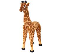 vidaXL Jirafa de Peluche Grande XXL de Pie Marrón y Amarilla Animal de Juguete