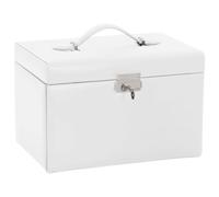 vidaXL Joyero 3 niveles espejo con cerradura blanco 26x18x17,5cm, organizador de joyas, caja de anillos, caja de joyería personal