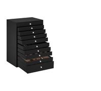 vidaXL Joyero de 10 niveles titular de relojes negro 29x20,5x40,5 cm, organizador de joyas, caja de anillos, caja de joyería personalizada