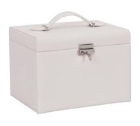 vidaXL Joyero 4 niveles espejo con cerradura 22,5x17,5x16,5 cm, organizador de joyas, caja de anillos, joyero personal