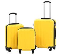 vidaXL Juego 3X Maletas Rígidas con Ruedas Trolley ABS Articulo Viaje Carcasa Fuerte Dura Resistente con Cerraduras de Seguridad Ligera Útil Amarillo