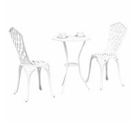 vidaXL Juego Bistro de Jardín 3 pcs Aluminio, Jardín y terraza, Conjunto de Patio Moderno, sillas de bistró compactas, Muebles de Comedor al Aire Libre, Grupo Estiloso, Minimalista