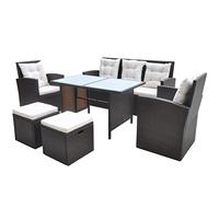 vidaXL Juego Comedor de Jardín Ratán Sintético Marrón Muebles Patio Exterior