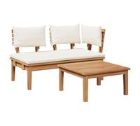 vidaXL Conjunto de Banco de Jardín de 2 Piezas de Madera Sólida de Teak