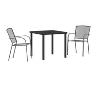 vidaXL Juego de 2 sillas apilables de jardín en Gris. Hechas de Acero Recubierto con Malla Interiores y Exteriores. Fáciles de armar, ahorran Espacio y Son cómodas. Son Muebles m