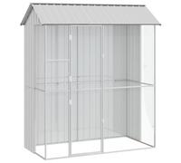 vidaXL Juego de 3 jaulas de pájaros de metal gris Construcción robusta para uso interior y exterior Diseño espacioso Hábitat óptimo Alojamiento fácil de limpiar Mascotas Pájaros Suministros para