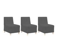 vidaXL Juego de 3 sillas de sofá de Terciopelo Gris Oscuro de, Mide 55 x 74 x 82 cm. Tiene tapicería de Tela, es Transpirable, Ideal para Interiores. Lleva Relleno de Espuma, Marco de Madera y Patas