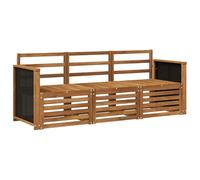 vidaXL Juego de 3 sofás de madera de acacia maciza, sofá de madera de acacia, juego de muebles modernos para exteriores, asientos resistentes para relajarse en el jardín
