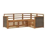 vidaXL Juego de 4 muebles de jardín de madera maciza de acacia, sofá moderno, cómodos muebles de terraza para el asiento perfecto