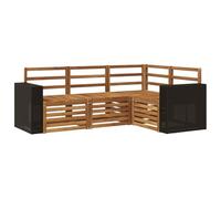 vidaXL Juego de 4 muebles de jardín de madera maciza de acacia, sofá moderno, cómodos muebles de terraza para el asiento perfecto
