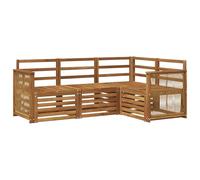 vidaXL Juego de 4 muebles de jardín de madera maciza de acacia, sofá moderno, cómodos muebles de terraza para el asiento perfecto