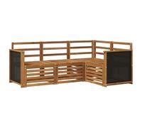 vidaXL Juego de 4 muebles de jardín de madera maciza de acacia, sofá moderno, cómodos muebles de terraza para el asiento perfecto