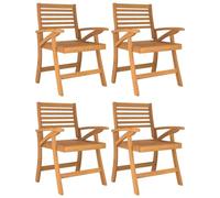 VidaXL - Juego de 4 sillas de jardín para terraza, balcón, terraza, parque, jardín, comedor, estilo granja, madera de acacia maciza