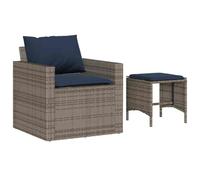 vidaXL Juego de 4 sofás de jardín con cojines grises de polirratán, cómodos, duraderos y resistentes a la intemperie, muebles modulares para exteriores, para patio, terraza o patio