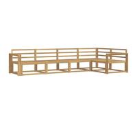vidaXL Juego de 5 sofás de exterior de madera maciza de acacia, para terraza moderna, muebles de exterior duraderos, resistentes a la intemperie, cómodo sofá versátil para piscina