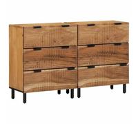 vidaXL Juego de Aparadores de Madera Maciza de Acacia de 2 Pcs Marrón 60X33X75 cm Soluciones de Almacenamiento Chidas para Sala de Estar Dormitorio Oficina Diseño Moderno Muebles Duraderos Armario O
