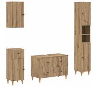 vidaXL Juego de armarios de baño de 4 Piezas ALKMAAR Roble Artisan