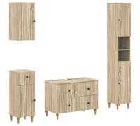 vidaXL Juego de armarios de baño de 4 Piezas ALKMAAR Roble Sonoma
