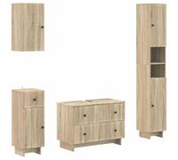 vidaXL Juego de armarios de baño de 4 Piezas Ede Roble Sonoma