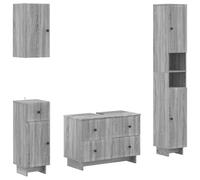 vidaXL Juego de armarios de baño de 4 Piezas Ede Sonoma Gris