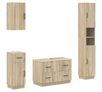 vidaXL Juego de armarios de baño de 4 Piezas HOORN Roble Sonoma