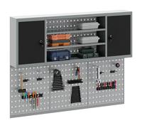 vidaXL Juego de Armarios de Herramientas con estante 4 pcs Negro, Armario de herramientas para taller, estante industrial, soluciones de metal, organizador para garaje