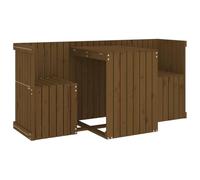 Juego De Balcón 2 Plazas Madera Maciza De Pino Marrón Miel Vidaxl