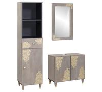 vidaXL Juego de baño de estilo rústico: colección de muebles, solución de almacenamiento para tocador. Reestructura tu hogar con un diseño que ahorra espacio y un diseño de madera natural. Interior