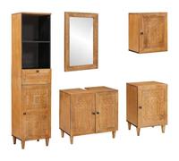 vidaXL Juego de baño: muebles, decoración del hogar, renovación, solución de almacenamiento, estilo rústico, adición de espejo, interior, espacio minimalista y acogedor