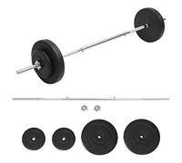 vidaXL Juego de Barra con Pesas Mancuerna Musculación Deporte Fitness Gimnasio Ejercicio Entrenamiento Multifuncionales Ajustable Casa 30 kg