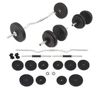vidaXL Juego de barras y pesas 30 kg