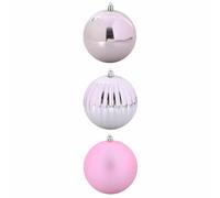 vidaXL Juego de Esferas de Navidad 3 pcs Rosa XXL, Decoración para la Sala, Bolas navideñas clásicas, Adornos Modernos, árbol Festivo, Elegantes Decoraciones