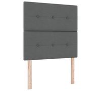 vidaXL Juego de Cama con Cabecero Alto de Tela Gris con Diseño Montado en la Pared y Patas de Madera de Pino Sólido Muebles Modernos para Estructuras de Cama para Adultos Ahorra Espacio Duradero Elega