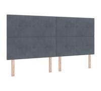vidaXL Set de cama de cabecera atemporal gris oscuro tela de poliéster soporte de madera con muebles interiores a prueba de manchas para dormitorios estructura marco elegante dormitorio cómodo