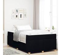 vidaXL Juego de Cama Negro 120 x 190cm Colchón de Espuma Densa Marco de Madera Mate Diseño Rectangular Estilo Moderno Aguanta 140kg Uso Interior Tapicería Fácil de Armar Dos Piezas