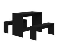 Juego de comedor 3 piezas aglomerado negro