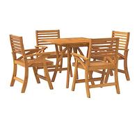 vidaXL - Juego de comedor de jardín (5 piezas, madera de acacia maciza)