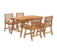 vidaXL - Juego de comedor de jardín (5 piezas, madera de acacia maciza)