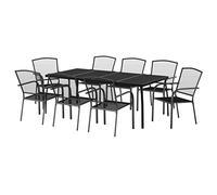 vidaXL Juego de Comedor de jardín 9 Piezas Acero Gris Antracita