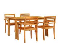 vidaXL Juego de Comedor de Jardín de 5 Piezas Hecho de Madera de Acacia Sólida