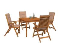 vidaXL Juego de Comedor de jardín de 5 Piezas Natural
