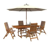 vidaXL Juego de Comedor de jardín de 5 Piezas Natural