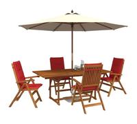 vidaXL Juego de Comedor de jardín de 5 Piezas Natural