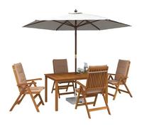 vidaXL Juego de Comedor de jardín de 5 Piezas Natural